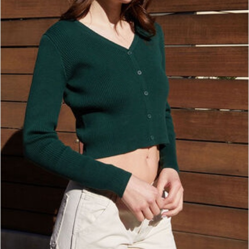 brandy melville john galt sharon cardigan in green